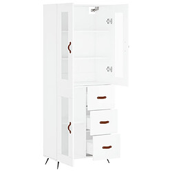 Avis vidaXL Buffet haut Blanc 69,5x34x180 cm Bois d'ingénierie