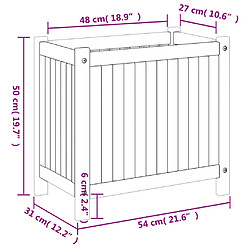 vidaXL Jardinière avec doublure 54x31x50 cm bois massif d'acacia pas cher