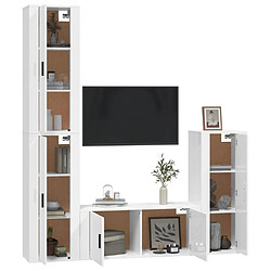 Avis Maison Chic Ensemble de meubles TV 4 pcs pour salon - Blanc brillant Bois d'ingénierie -MN77121