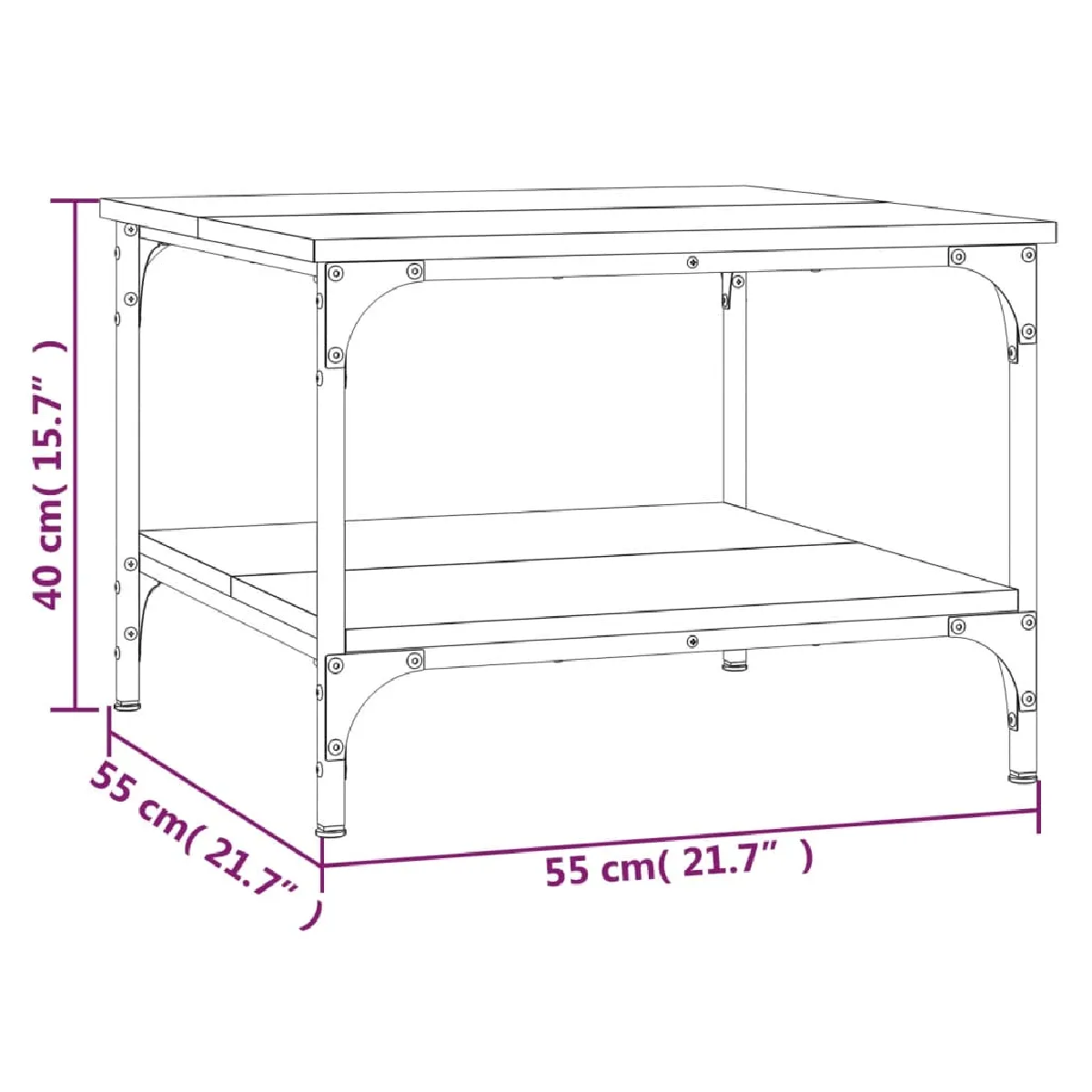 vidaXL Table basse Noir 55x55x40 cm bois d'ingénierie pas cher