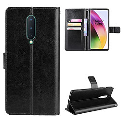 Etui en PU surface de cheval fou noir pour votre OnePlus 8