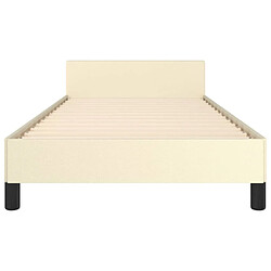 Acheter vidaXL Cadre de lit avec tête de lit sans matelas crème 90x200 cm