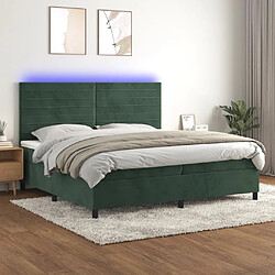 Sommier à lattes LED,Cadre à lattes de lit avec matelas pour Adulte Vert foncé 200x200 cm -MN72016