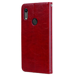 Avis Wewoo Housse Coque Business Style Oil Wax Texture en cuir à rabat horizontal pour Huawei Honor 8A avec trou d'empreinte digitaleavec support et fentes cartes et portefeuille rouge