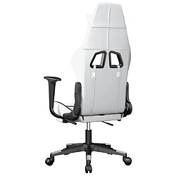 Acheter vidaXL Chaise de jeu avec repose-pied Blanc et noir Similicuir