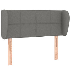 Maison Chic Tête de lit scandinave avec oreilles,meuble de chambre Gris foncé 93x23x78/88 cm Tissu -MN65764