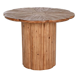 Pegane Table à manger, table de repas ronde en bois coloris naturel - diamètre 100 x Hauteur 77 cm