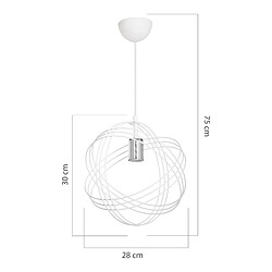 Helloshop26 Lustre lampe lumière suspendu suspension en métal 75 cm E27 blanc / argenté 03_0007508