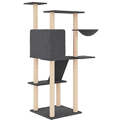 Acheter vidaXL Arbre à chat avec griffoirs en sisal gris foncé 143 cm