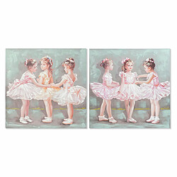 Cadre DKD Home Decor 80 x 3 x 80 cm Danseuse Classique Traditionnel (2 Unités)