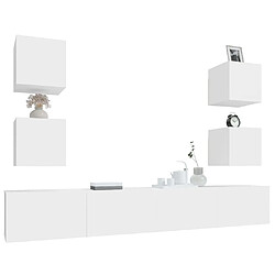 Acheter Maison Chic Ensemble de meubles TV 6 pcs | Banc TV Moderne pour salon | Meuble de Rangement - Blanc Bois d'ingénierie -MN41456