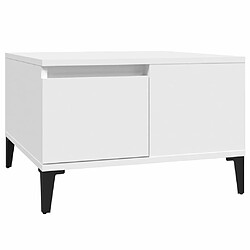 Maison Chic Table basse,Table Console Table d'appoint, Table pour salon blanc 55x55x36,5 cm bois d'ingénierie -MN66615