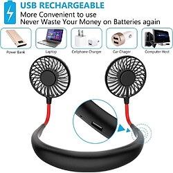 Avis (Rose) Ventilateur de cou USB Refroidisseur Portable Tour de Cou Refroidissement