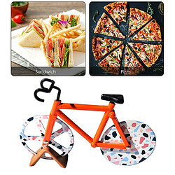 Vélo Pizza Cutter Bike Roller Pizza Slicer Cuisine Pizza Cutter Orange pas cher