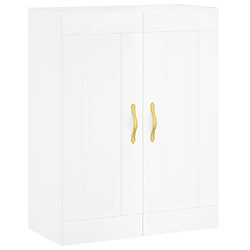 Acheter vidaXL Buffet haut Blanc brillant 69,5x34x180 cm Bois d'ingénierie