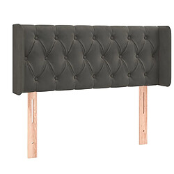 Maison Chic Tête de lit scandinave avec oreilles,meuble de chambre Gris foncé 93x16x78/88 cm Velours -MN16205