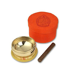 Bols chantants Centre de 5068A Bol chantant et accessoires dans boîte de rangement avec imprimé Bouddha Orange