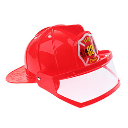 Simulateur pompier casque de sécurité réglable pompier chapeau bonnet jouet rouge pas cher