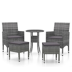 Maison Chic Salon de jardin 5 pcs | Ensemble de Table et chaises | Mobilier d'Extérieur Résine tressée Gris -GKD67866