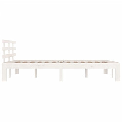 Maison Chic Lit adulte - Lit simple Cadre de lit,Structure du lit Contemporain Blanc Bois massif 160x200 cm -MN33182 pas cher