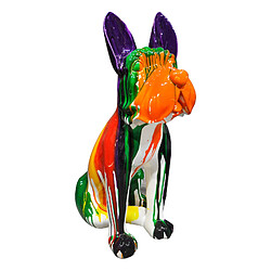 Figurine Décorative Chien Boston Terrier Kuatéh en Polyrésine 52x33x72 cm Multicolore