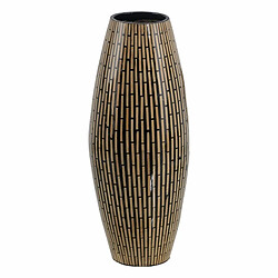 BigBuy Home Vase Noir Beige 20 x 20 x 50 cm