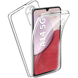 Xeptio Coque 360 degrés intégrale pour Samsung Galaxy A14 5G Protection arrière PC Case et Avant en TPU Transparente