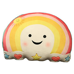 Universal Sourire peluche nuage arc-en-ciel oreiller peluche peluche jouet arc-en-ciel avec licorne lapin visage de cochon oreiller décoratif maison | oreiller de luxe