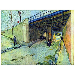 ArtPlaza Van Gogh Vincent-Railway Bridge on The Road to Tarascon Panneau Décoratif Bois, Multicolore, 80 x 1,8 x 60 cm