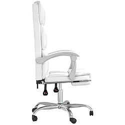 Avis vidaXL Fauteuil inclinable de bureau Blanc Similicuir