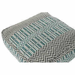 Avis Coussin DKD Home Decor De Sol Rayures Bleu Polyester Coton Menthe Aluminium Blanc Vert (60 x 60 x 25 cm)