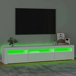 Acheter Maison Chic Meubles TV avec lumières LED - Banc TV pour salon Blanc 195x35x40 cm -MN42059