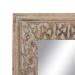 Acheter BigBuy Home Miroir sur Pied Blanc Naturel Verre Bois de manguier Bois MDF Vertical 48,26 x 7 x 183 cm