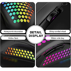 Universal Colorful Wired Hole Mouse Lightweight Beehive Profession Gamers 7200DPI RVB GAMING CRIE pas cher