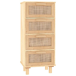 Maison Chic Buffet,Meuble de Rangement,commode pour salon,Cuisine Marron 40x30x90 cm Bois de pin massif et rotin naturel -MN87066