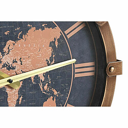 Horloge Murale DKD Home Decor 42 x 8,5 x 54 cm Verre Argenté Doré Fer Mappemonde (2 Unités)