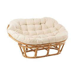 Mes Fauteuil 179x155x36 cm en rotin naturel avec coussin blanc