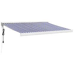 vidaXL Auvent rétractable bleu et blanc 3x2,5 m tissu et aluminium