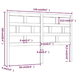 Acheter vidaXL Tête de lit Marron miel 126x4x100 cm Bois massif de pin