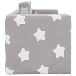 Acheter vidaXL Canapé-lit enfant 2 places gris clair étoiles peluche douce