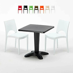 Grand Soleil Table et 2 chaises colorées polypropylen