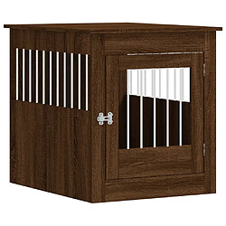 vidaXL Meuble de cage pour chiens chêne marron 64,5x80x71 cm