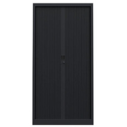 Avis Pierre HENRY Armoire de bureau portes à rideaux 3 étagères anthracite.