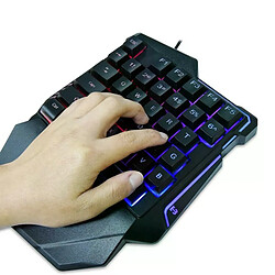 Clavier de jeu filaire USB avec rétroéclairage LED 35 touches sades Large repose-main Clavier de jeu à membrane à une main pour les jeux