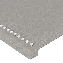 Maison Chic Tête de lit moderne à LED lumineuse pour chambre - Décoration de lit Gris clair 160x5x78/88 cm Tissu -MN49126 pas cher