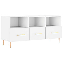 vidaXL Meuble TV blanc 102x36x50 cm bois d'ingénierie