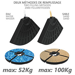 Avis Vounot Dalle de lestage pour parasol remplissage 52L 4 pcs Noires