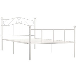 Maison Chic Lit adulte - Lit simple Cadre de lit,Structure du lit Contemporain Blanc Métal 100 x 200 cm -MN71636