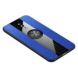 Wewoo Coque Souple Pour OPPO Reno Z XINLI tissu de couture Housse de protection en TPU antichoc avec porte-bague Bleu