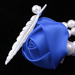 Acheter perles de poignet de mariée artificielle corsage fleurs de main bracelets royalblue